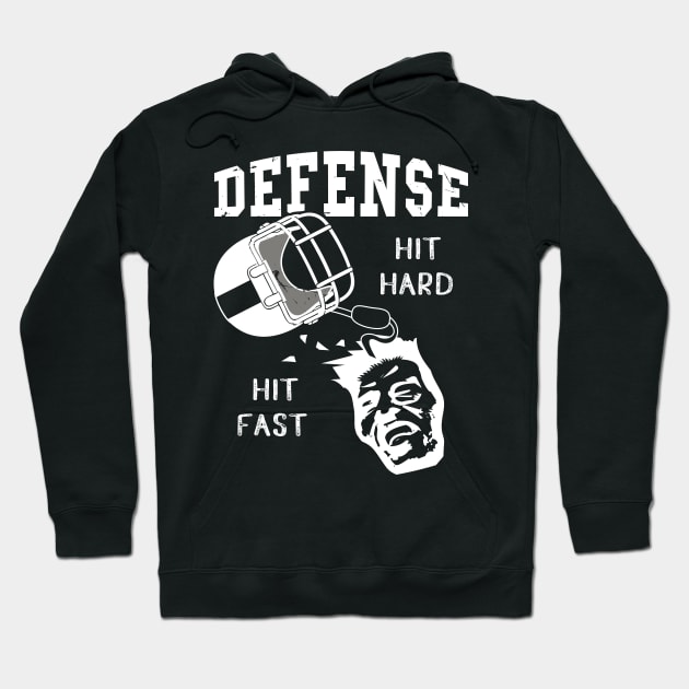 Football Player Defense Hit Hard Football Fan Hoodie by atomguy